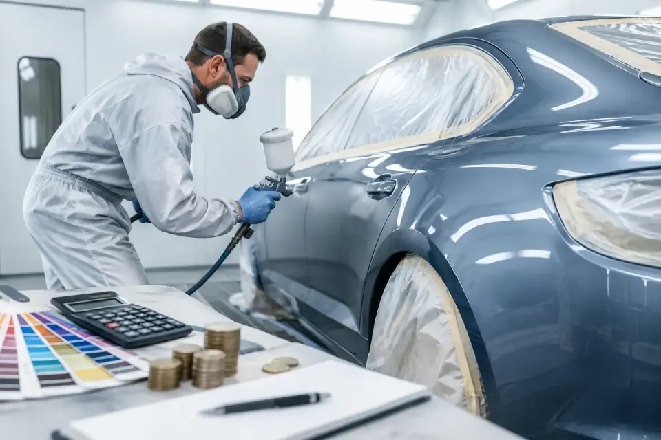 Komplettlackierung Auto Kosten realistisch planen – Symbolbild (KI-generiert)