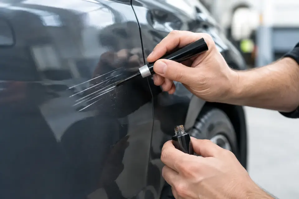 Tiefe Lackkratzer professionell reparieren – Symbolbild (KI-generiert)